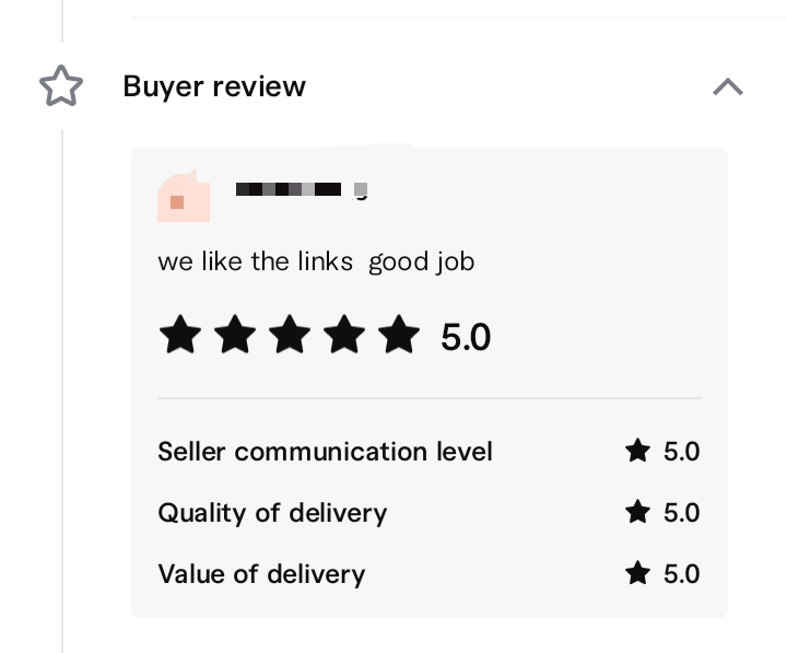 Fiverr 5-Star Review: We like the links, good job!